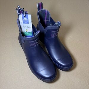 NWT Joules Wellibob Women’s 11 Navy/Purple Short Rain Boots